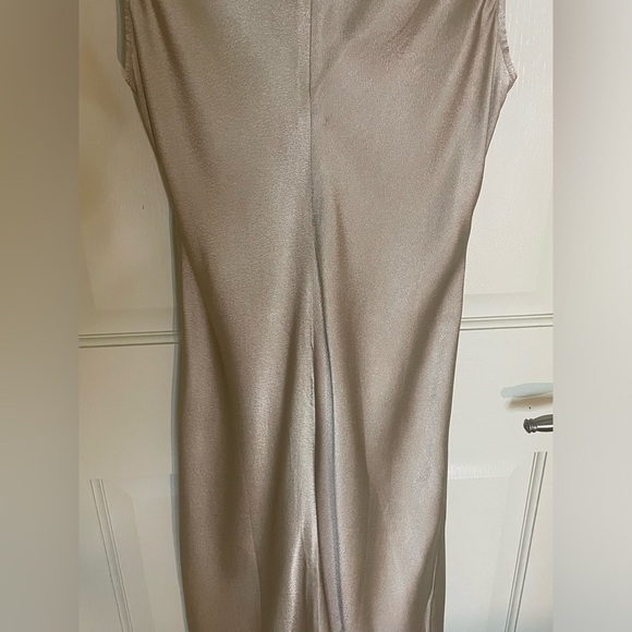 J. Crew High Neck Slip Dress in Luster Crepe Lt Khaki, Sz 8 Formal Wedding Guest - Picture 10 of 14